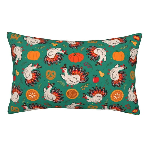 Yiaed Cartoon Turkey Print Brushed Microfiber Envelope Pillowcases, Standard,Envelope Closure Pillow Cases(No pillow core)-16"x24"