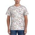 thumbnail image 1 of Yiaed Cat Bear Rabbit Print Mens Short Sleeve Tight Fit T-Shirt, Crewneck Casual Tee-Large, 1 of 5