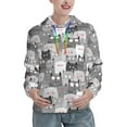 thumbnail image 1 of Yiaed Cats Group Print Womens Casual Hoodies Crew Neck Long Sleeve Sweatshirts With Pocket Pullover Tops Women's Hooded Sweatshirt-XX-Large, 1 of 5