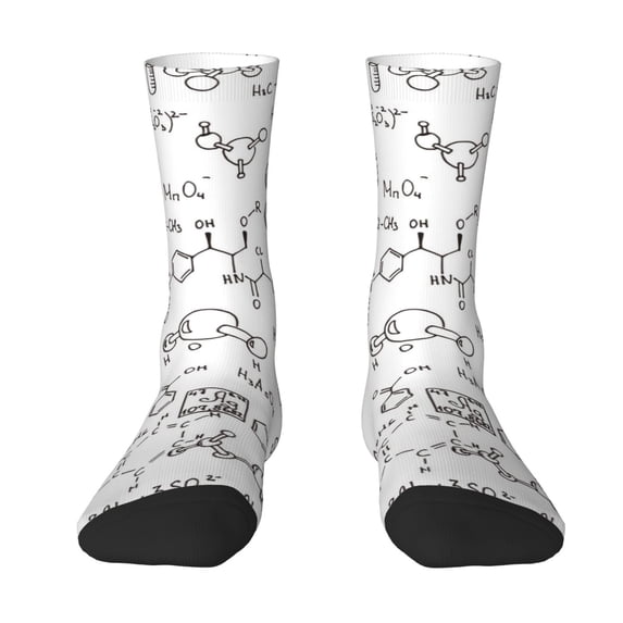 Yiaed Chemical Formulas Print Great elasticity Crew Socks Sports socks for Men and Women