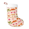 thumbnail image 1 of Yiaed Cherries And Bows Print Christmas Stockings, Christmas Stockings Hanging Ornaments, Christmas Stockings for Family Christmas Holiday Decorations, 1 of 7