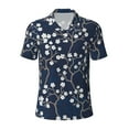 thumbnail image 1 of Yiaed Cherry Blossoms on Navy BackgroundPrint Men's Short Sleeve Polo Shirt,Golf Polo for Men Three-Button Golf Shirt Athletic Casual Collared T-Shirt- XX-Large, 1 of 7