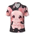 thumbnail image 1 of Yiaed Chibi Axolotl Sakura FantasyPrint Men's Short Sleeve Polo Shirt,Golf Polo for Men Three-Button Golf Shirt Athletic Casual Collared T-Shirt- XX-Large, 1 of 7