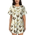 thumbnail image 1 of Yiaed Chicken Cartoon Print Short Sleeve Pajama Sets for Women Casual Crew Neck 2 Piece Lounge Sets Women's Short-Sleeved Pajama-X-Large, 1 of 5