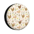 thumbnail image 1 of Yiaed Chicken Family Print Tire Wheel Cover, Waterproof Spare Tire Cover Fit for Jeep, Truck,Trailer, RV, SUV, Camper and Most Vehicle-14 inch, 1 of 6