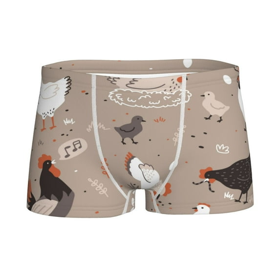 Yiaed Chicken Print Boys' Boxer Briefs Cotton Casual Stretch Comfort Boys Boxers - Kids Boxer Briefs Underwear for Boys (6-18)-X-Small
