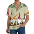thumbnail image 1 of Yiaed Christmas Card With Gnomes Print Mens Casual Wrinkle Free Shirts Short Sleeve Button Down Summer Stretch Dress Shirt-4X-Large, 1 of 5