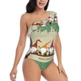 thumbnail image 1 of Yiaed Christmas Card With Gnomes Print Women One Piece Swimsuits Tummy Control One Shoulder Bathing Suits Pattern Ruffle Swimwear-X-Large, 1 of 8