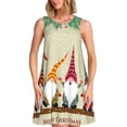 thumbnail image 1 of Yiaed Christmas Card With Gnomes Print Women's Sleeveless Dress, Loose Fit Summer Dress, Casual Sleeveless Dress for Women, 1 of 7