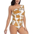 thumbnail image 1 of Yiaed Christmas Elements Print Women One Piece Swimsuits Tummy Control One Shoulder Bathing Suits Pattern Ruffle Swimwear-XX-Large, 1 of 8