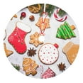 thumbnail image 1 of Yiaed Christmas Gingerbread Cookies Print Christmas Tree Skirt , Tree SkirtsTree Mat for Christmas Winter Holiday Indoor Decorations-48", 1 of 7