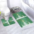 thumbnail image 1 of Yiaed Christmas Green Print Bathroom Mat Set 2 Pieces Mat Anti-Skid Pad Ultra Soft and Absorbent Bathroom Bath Mat Contour Bath Rugs for Toilet Base, 1 of 1