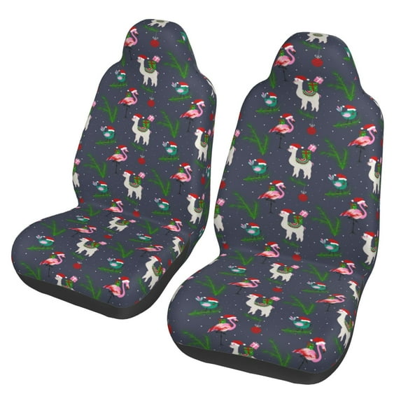 Yiaed Christmas Party Print Car Seat Covers,Universal Auto Seats Protector Fits for Car,SUV Sedan,Truck,Automotive Seat Covers & Accessories(Two packs)