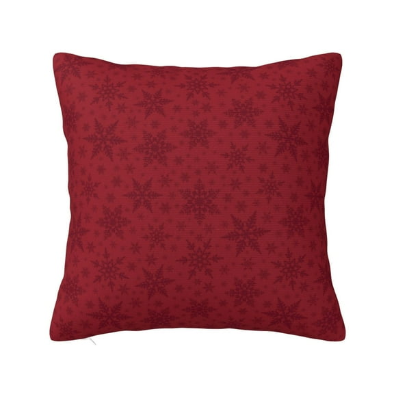 Yiaed Christmas Red Snowflakes Print Pillow Covers Super Soft Decorative Square Throw Pillow Covers Case Cushion Covers for Sofa Couch Bedroom Car Decor（No pillow core）-12"x12"