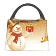 thumbnail image 1 of Yiaed Christmas Snowman Gift Print Lunch box lunch bag Portable Insulated Lunch Box for Women Men Cooler Tote Bag with Front Pocket for Work Picnic Travel, 1 of 6