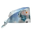 thumbnail image 1 of Yiaed Christmas Snowman In The Snow Print Turban Hat for Women Men Comfortable Adjustable Cleaning Working Cap with Sweatband, 1 of 4