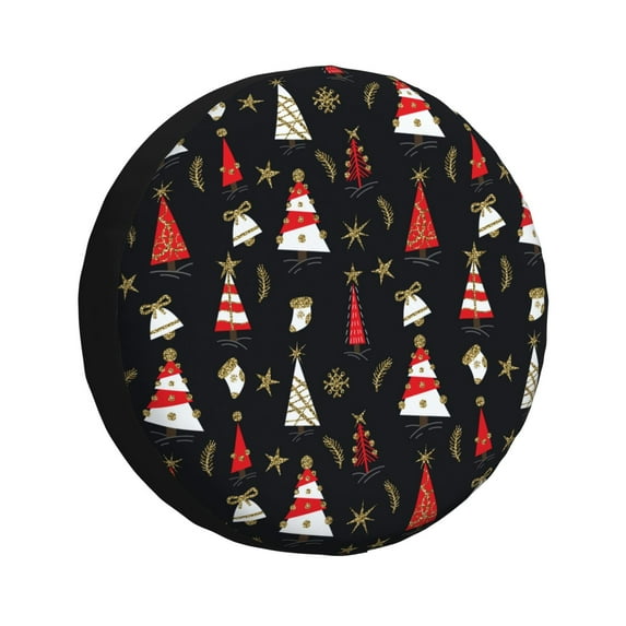 Yiaed Christmas Tree and Gold Socks Print Print Tire Wheel Cover, tire covers for trailers,rv wheel covers,rv tire covers, camper tire covers,tire covers for cars-17 inch