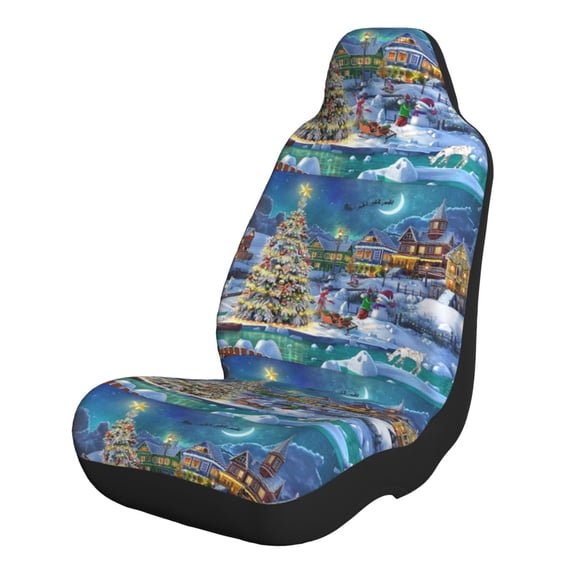 Yiaed Christmas Tree Print Car Seat Covers,Universal Auto Seats Protector Fits for Car,SUV Sedan,Truck,Automotive Seat Covers & Accessories-2 PCS