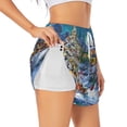thumbnail image 1 of Yiaed Christmas Tree Print Women's Running Shorts with Liner 3 Zipper Pockets Elastic Workout Athletic Gym Yoga Shorts-Medium, 1 of 7