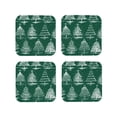 thumbnail image 1 of Yiaed Christmas Trees Print Leather Coasters for Drinks - Cup Coasters Coffee Table Kitchen Table Bar, Home & Office Gifts Handmade Drink Coasters-Square, 1 of 6