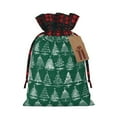 thumbnail image 1 of Yiaed Christmas Trees Print Christmas Small Burlap Bags with Drawstring, Burlap Gift Bags Christmas Linen Treat Sacks Gift Wrapping Bags Xmas Holiday Party-Black, 1 of 8