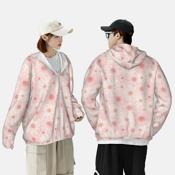 Yiaed Chrysanthemum Print Sun Shirts UPF 50+ Protection Hoodie Rash Guard Shirt UV Shirt Long Sleeve Fishing Outdoor Lightweightase-XX-Large