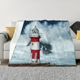 thumbnail image 1 of Yiaed Circular Lighthouse Print Blanket Throw Blanket Soft Cozy Flannel Blanket for Home Bed Sofa Couch Chair-60"x50", 1 of 6