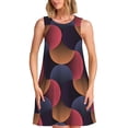 thumbnail image 1 of Yiaed Circular Stripes Print Women's Sleeveless Dress, Loose Fit Summer Dress, Casual Sleeveless Dress for Women, 1 of 7