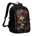 thumbnail image 1 of Yiaed Classical Rose Crown Skull Print Laptop Backpack,Business Travel Durable Laptops Backpack with USB Charging Port,Water Resistant College Computer Bag, 1 of 5