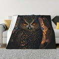 thumbnail image 1 of Yiaed Classical Style Brown Owl Print Blanket Throw Blanket Soft Cozy Flannel Blanket for Home Bed Sofa Couch Chair-80"x60", 1 of 6