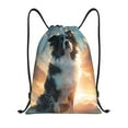 thumbnail image 1 of Yiaed Cloud Border Collie Print Drawstring Bags Drawstring Backpack Bulk String Back Pack Gym Sport Bag-Medium, 1 of 5