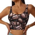 thumbnail image 1 of Yiaed Coffee Bean Print Ladies Waistcoat Women Sports Vest Vest Sports Women Sports Top Yoga Vest for women-Medium, 1 of 8