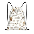 thumbnail image 1 of Yiaed Coffee Print Drawstring Bags Drawstring Backpack Bulk String Back Pack Gym Sport Bag-Medium, 1 of 5