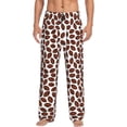 thumbnail image 1 of Yiaed Coffee Rugby Print Men's Lounge Pants, Loose PJ Bottoms, Long Pajama Pants for Men-Small, 1 of 5