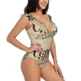 thumbnail image 1 of Yiaed Coffee Time (2) Print Women's Ruffled One Piece Swimsuit V Neck Swimwear Slimming Monokini for Woman-XX-Large, 1 of 8