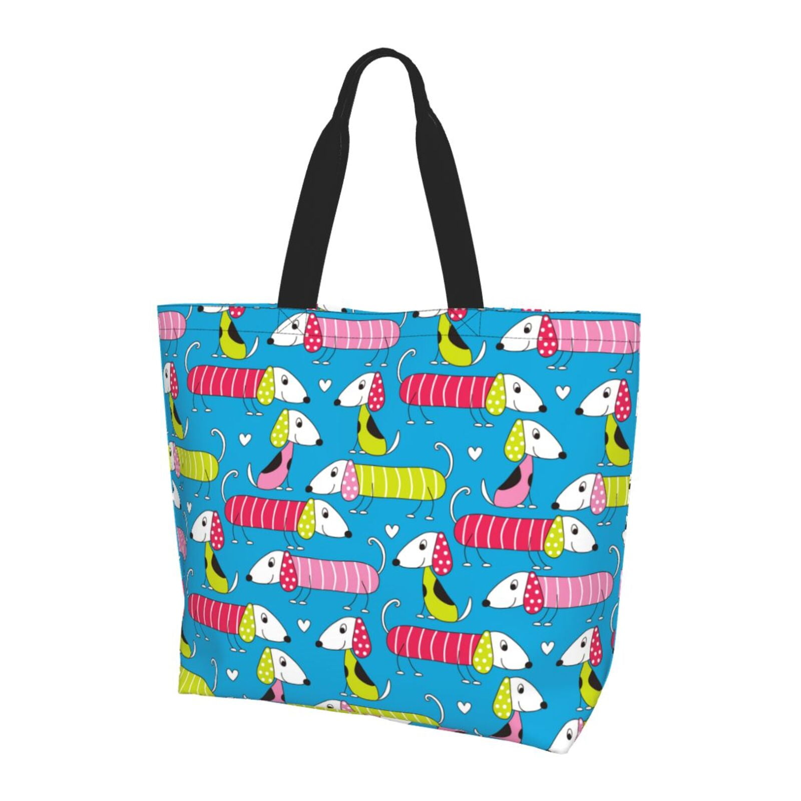 YIAED Color Dachshund Dog Print Handbag for Women Tote Purse Shoulder Bag Large Fashion Hobo Purse Handbag Shopping Tote