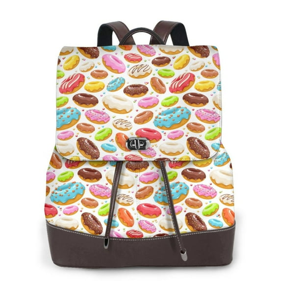 Yiaed Color Donut Print Laptop Backpack for Women Slim Computer Bag Work Travel College Backpack Purse Fits 14 Inch Notebook