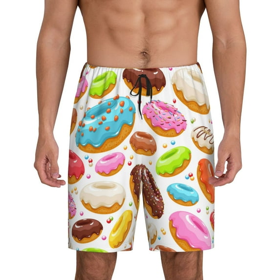 Yiaed Color Donut for Men's Soft Sleep Pajama Short Lounging Pajama Shorts-Medium