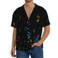thumbnail image 1 of Yiaed Color Musical Notes Print Mens Casual Wrinkle Free Shirts Short Sleeve Button Down Summer Stretch Dress Shirt-4X-Large, 1 of 5