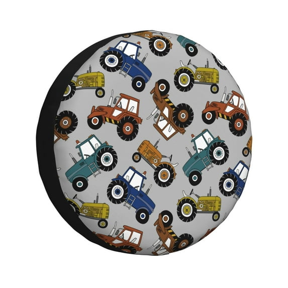 Yiaed Color Tractor Print Tire Wheel Cover, Waterproof Spare Tire Cover Fit for Jeep, Truck,Trailer, RV, SUV, Camper and Most Vehicle-17 inch