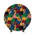 thumbnail image 1 of Yiaed Colored Guitars Print Bone China Decorative Plate Ceramic Dinner Plates Art Crafts with Display Stand-6in, 1 of 6