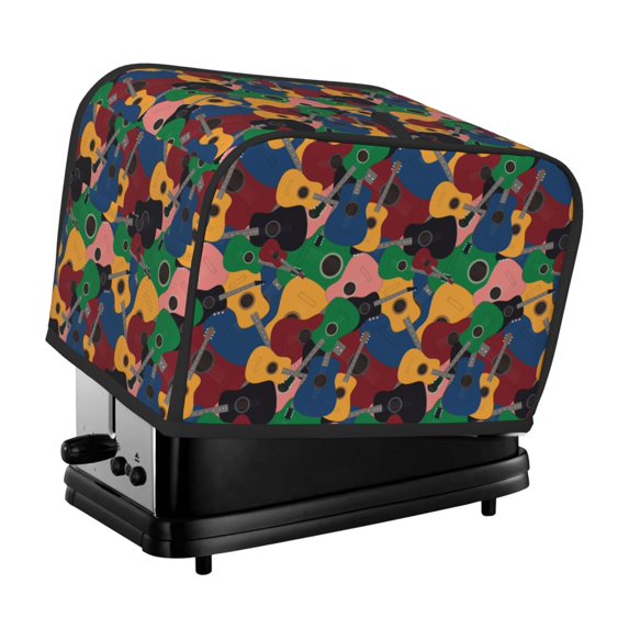 Yiaed Colored Guitars Print Two Slice Bread Machine Cover, Universal Size Kitchen Appliance Cover for Bread Machine,Bread Machine Cover
