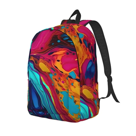 Yiaed Colorful Abstract Swirls Print Laptop Backpack Travel Canvas Backpack Vintage Aesthetic Backpack for School Knapsack Plain Backpack Backpack for School-