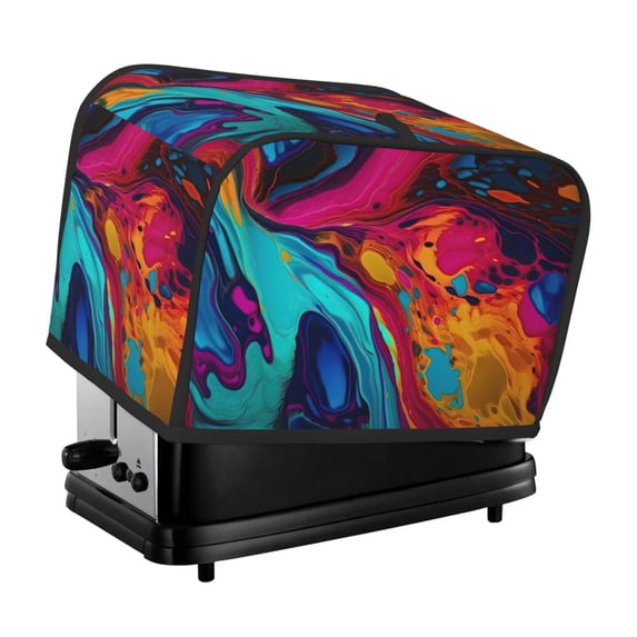 Yiaed Colorful Abstract Swirls Print Two Slice Bread Machine Cover, Universal Size Kitchen Appliance Cover for Bread Machine,Bread Machine Cover