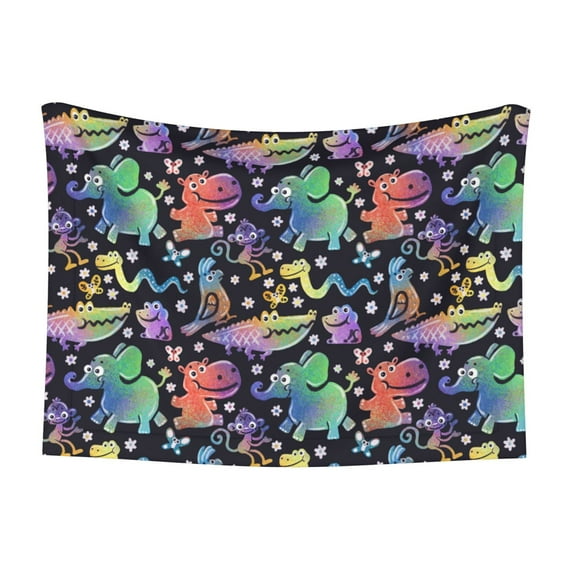 Yiaed Colorful Animals Print Dog Blankets-Cat Blanket Washable for Couch Protection,Puppy Blanket, Soft Plush Reversible Throw Furniture Protector-Small