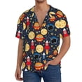 thumbnail image 1 of Yiaed Colorful Astronomy Print Mens Casual Wrinkle Free Shirts Short Sleeve Button Down Summer Stretch Dress Shirt-X-Large, 1 of 5