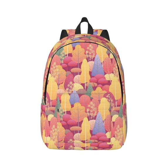 Yiaed Colorful Autumn Forest Trees Print Backpack, Premium Laptop Backpack, Travel Backpack for Women, Lightweight Backpacks, Comfortable Back Pack-Small