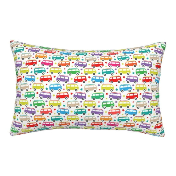 Yiaed Colorful Bus Print Brushed Microfiber Envelope Pillowcases, Standard,Envelope Closure Pillow Cases(Without Pillow Core)-14"x20"