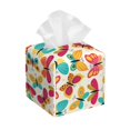 thumbnail image 1 of Yiaed Colorful Butterflies Print Tissue Box Cover, PU Leather Decorative Organizer for Tabletop, Bathroom, Car, Office Creative Decorative, 1 of 7