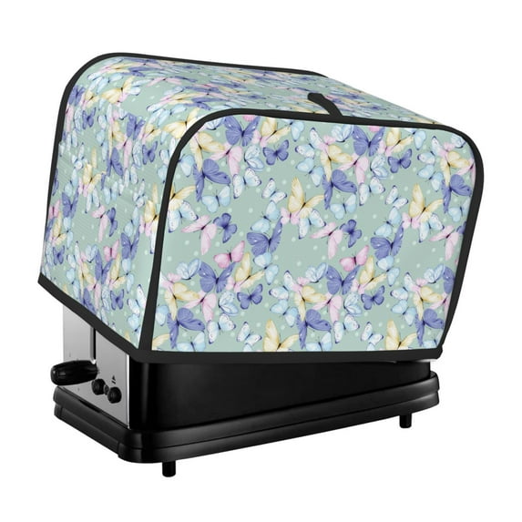Yiaed Colorful Butterfly Print Two Slice Bread Machine Cover, Universal Size Kitchen Appliance Cover for Bread Machine,Bread Machine Cover